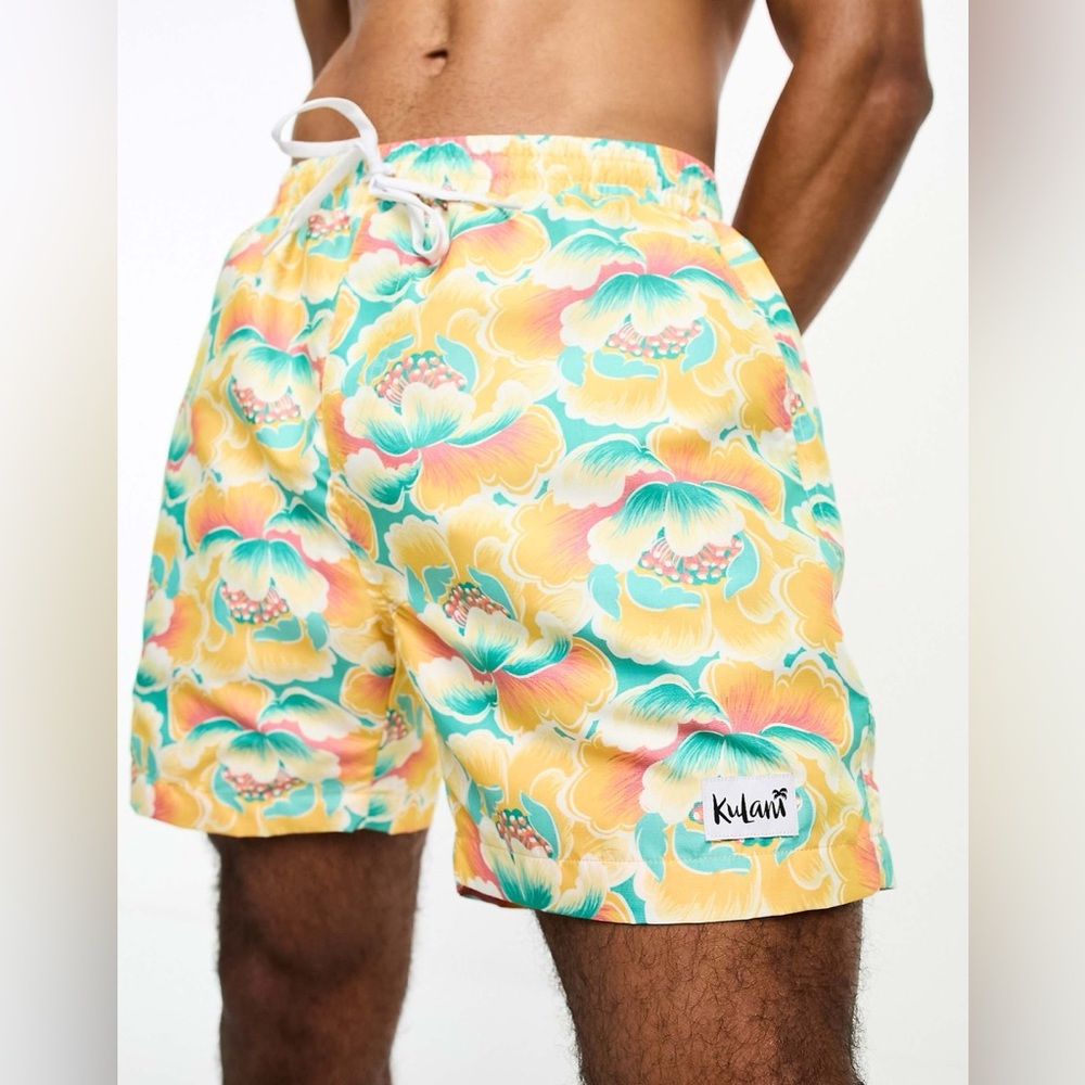 Kulani Kinis 5” swim trunks in Honey Pot floral print